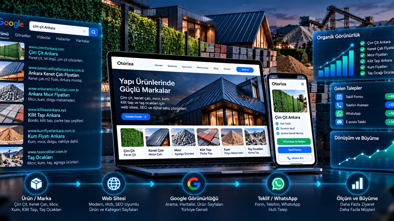 Ürün Web Sitesi — Ürün ve markalar için web sitesi, Google görünürlüğü, teklif ve dijital satış sistemi