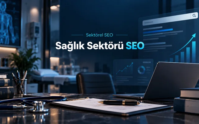Sağlık sektörü SEO için klinik hizmetleri, arama görünürlüğü ve ölçüm konsepti